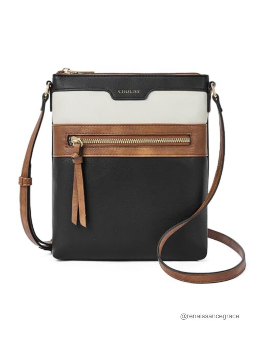 Vegan Leather Crossbody Bag for Women - Travel Purse with Multiple Pockets